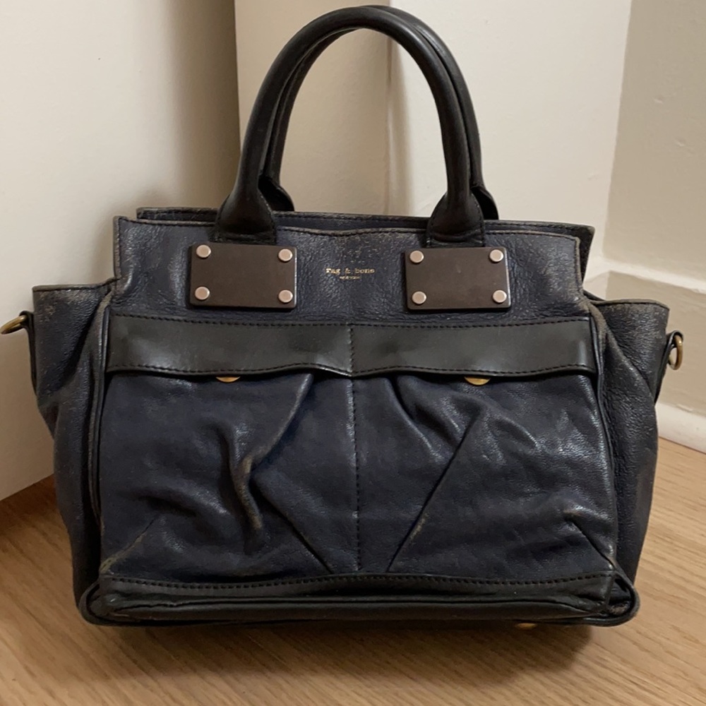 Rag & Bone Navy small pilot leather bag